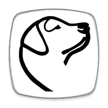 Esquisse du labrador noir - Magnet carré - blanc - Devant