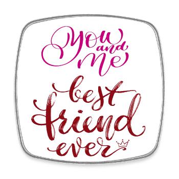 Best Friends ever - Viereckiger Kühlschrankmagnet - Weiß - Vorne