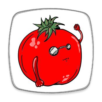 Humorvoller Tomate mit Sonnenbrille - Viereckiger Kühlschrankmagnet - Weiß - Vorne