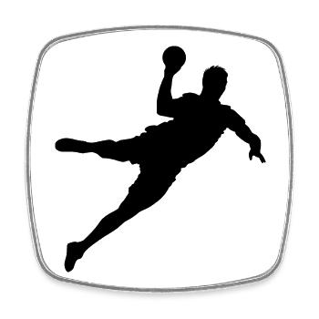 Handball Wurf Flug Werfer Handballer Symbol icon - Viereckiger Kühlschrankmagnet - Weiß - Vorne