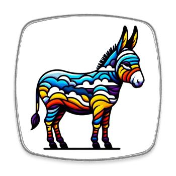 Donkey, Pacifier, Mule - Square fridge magnet - white - Front