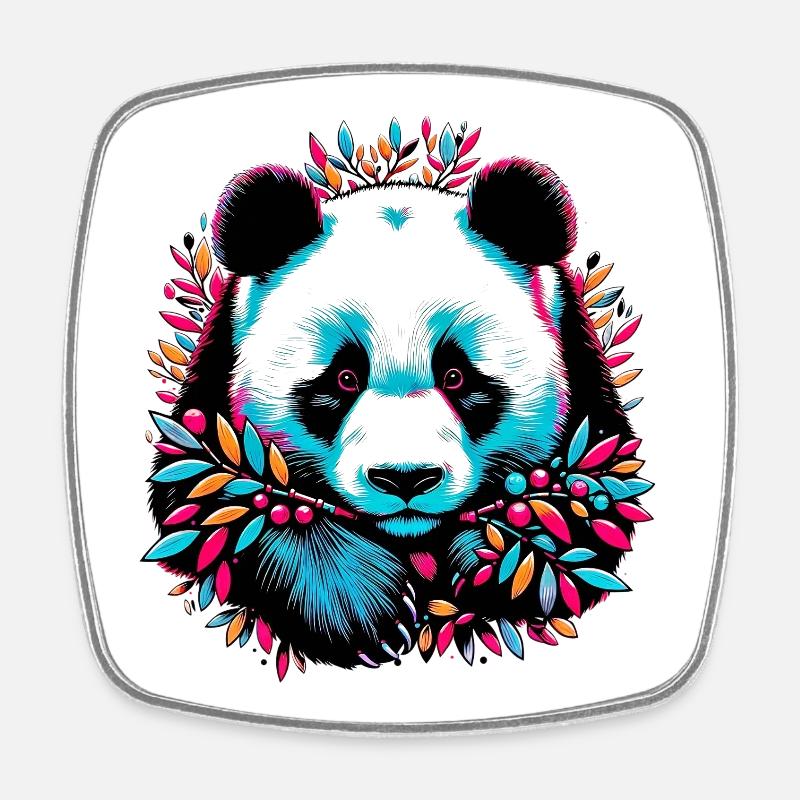 Panda - Viereckiger Kühlschrankmagnet - Weiß