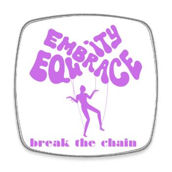 Empowerment Illustration with Balloon Slogan - Square fridge magnet - white - Front