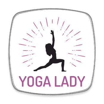Yoga Girl - Square fridge magnet - white - Front