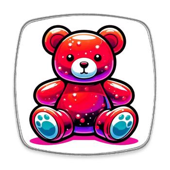 Bear - Square fridge magnet - white - Front