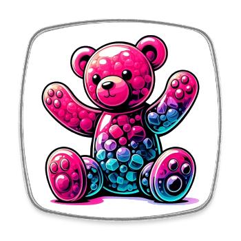 Bear - Square fridge magnet - white - Front