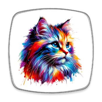 Cat - Square fridge magnet - white - Front