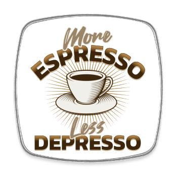 More Espresso - Viereckiger Kühlschrankmagnet - Weiß - Vorne
