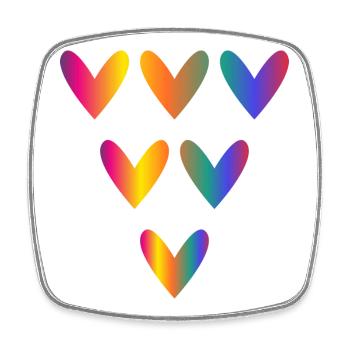 HERZ. HERZ. VALENTINSTAG. LIEBE. LIEBE. PAAR. - Viereckiger Kühlschrankmagnet - Weiß - Vorne