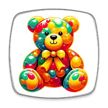 Bear - Square fridge magnet - white - Front