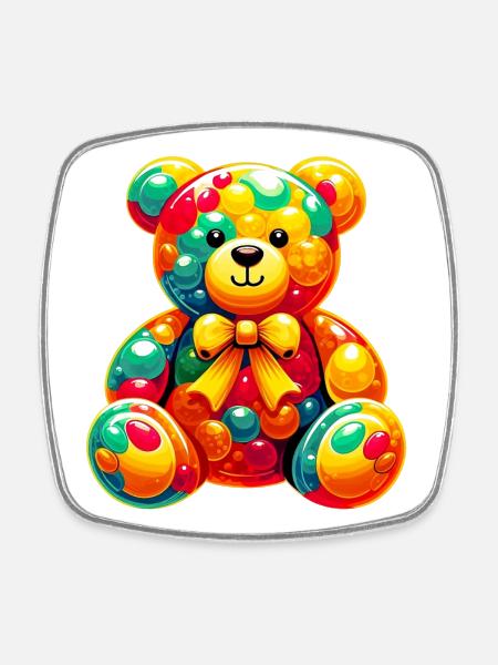 Bear - Square fridge magnet - white
