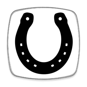 Fer à cheval Cheval Bonne Chance Symbole Couleur de surface - Magnet carré - blanc - Devant