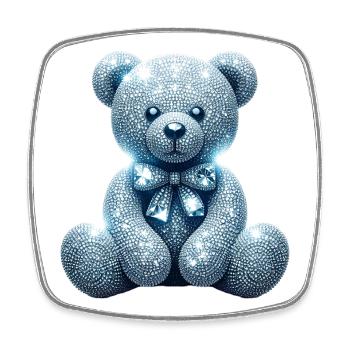 Crystal Bear Diamond Diamonds - Square fridge magnet - white - Front
