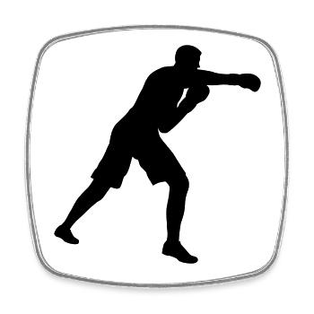 Boxer boxing in the boxing ring - Square fridge magnet - white - Front