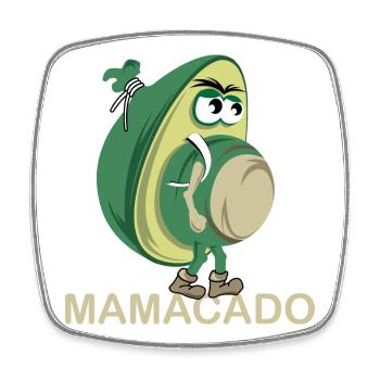 Mamacado avocat légume drôle illustration icône - Magnet carré - blanc - Devant