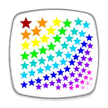 Regenbogen Sterne Geschenkidee bunt - Viereckiger Kühlschrankmagnet - Weiß - Vorne