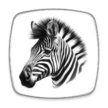 Zebra - Square fridge magnet - white - Front