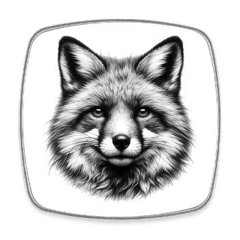 Fuchs - Viereckiger Kühlschrankmagnet - Weiß - Vorne