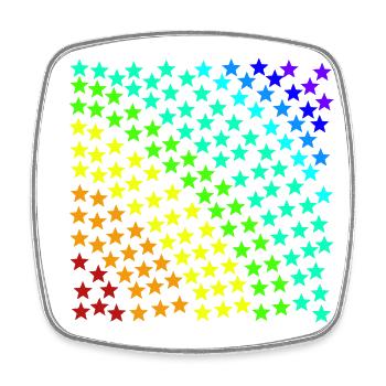 Regenbogen Stern Sterne bunt Geschenkidee Muster - Viereckiger Kühlschrankmagnet - Weiß - Vorne