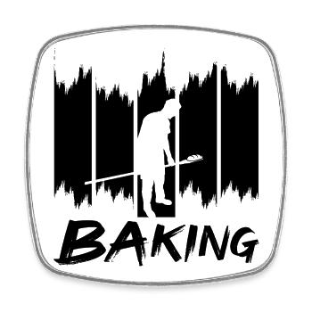 Bake - Square fridge magnet - white - Front