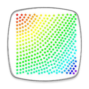 Stern Sterne Regenbogen bunt Geschenkidee - Viereckiger Kühlschrankmagnet - Weiß - Vorne