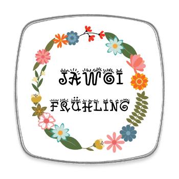jawoi Frühling - jawohl Frühling, Frühlingsanfang - Viereckiger Kühlschrankmagnet - Weiß - Vorne