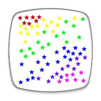 Regenbogen Sterne bunt Geschenkidee - Viereckiger Kühlschrankmagnet - Weiß - Vorne