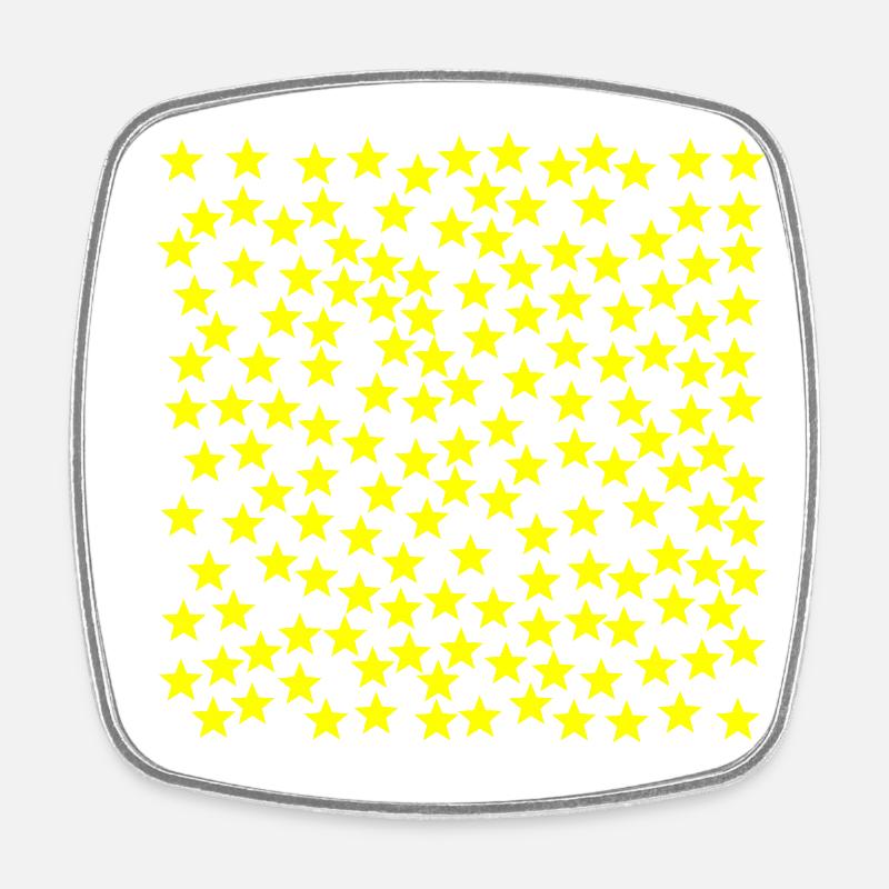 Gelbe Sterne Geschenkidee gelb - Viereckiger Kühlschrankmagnet - Weiß