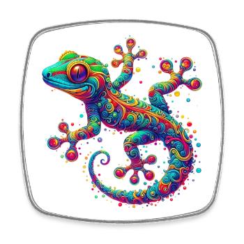 Gecko - Magnet carré - blanc - Devant