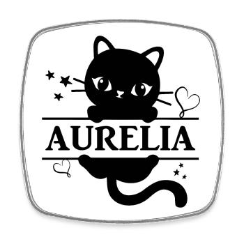 Aurelia t-shirt cat gift idea - Square fridge magnet - white - Front