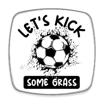 lustige Sprüche Fußball Ball Explosion Kick Symbol - Viereckiger Kühlschrankmagnet - Weiß - Vorne