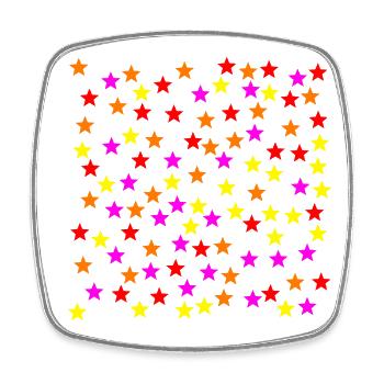 Sterne orange gelb rosa pink rot Geschenkidee - Viereckiger Kühlschrankmagnet - Weiß - Vorne