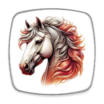 Horse - Square fridge magnet - white - Front
