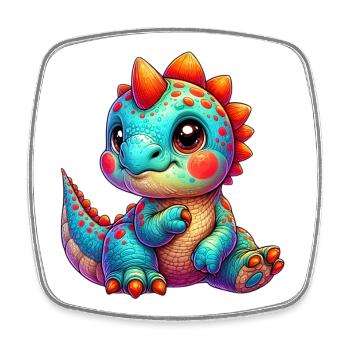 Dinosaur - Square fridge magnet - white - Front