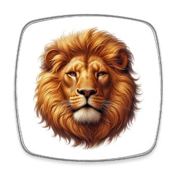 Lion - Magnet carré - blanc - Devant