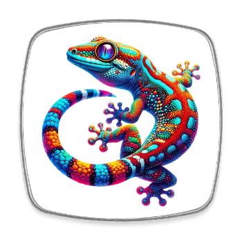 Gecko - Square fridge magnet - white - Front