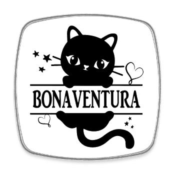 t-shirt Bonaventura t-shirt chat Katze gato - Magnet carré - blanc - Devant