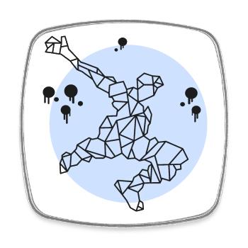 Sport - color - Square fridge magnet - white - Front