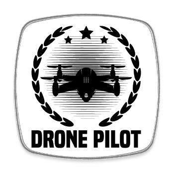 Pilote de drone - Magnet carré - blanc - Devant
