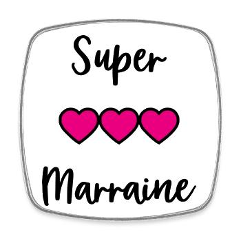 SUPER MARRAY - Viereckiger Kühlschrankmagnet - Weiß - Vorne