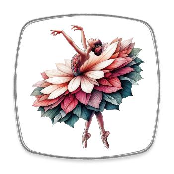 Balletttänzerin mit Tutu - Viereckiger Kühlschrankmagnet - Weiß - Vorne