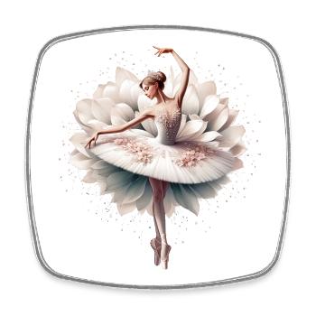 Balletttänzerin mit Tutu - Viereckiger Kühlschrankmagnet - Weiß - Vorne