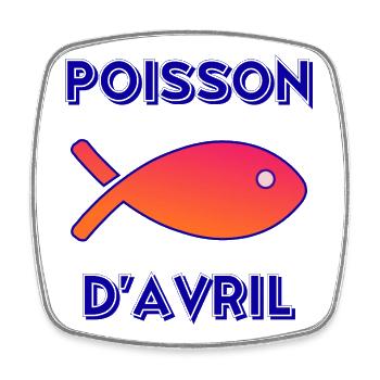 POISSON. POISSON D'AVRIL - Magnet carré - blanc - Devant