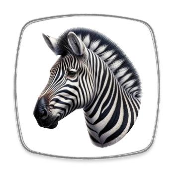 Zebra - Viereckiger Kühlschrankmagnet - Weiß - Vorne