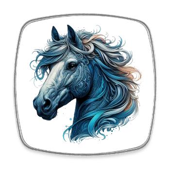 Horse - Square fridge magnet - white - Front