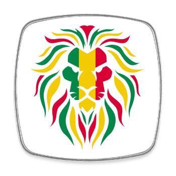 Reggae Lion - Square fridge magnet - white - Front
