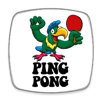 Ping Pong Champion Design Tennis de table et - Magnet carré - blanc - Devant