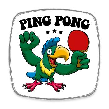Ping Pong Champion Design Tennis de table et - Magnet carré - blanc - Devant