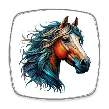 Horse - Square fridge magnet - white - Front