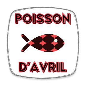 POISSON. POISSON D'AVRIL - Magnet carré - blanc - Devant